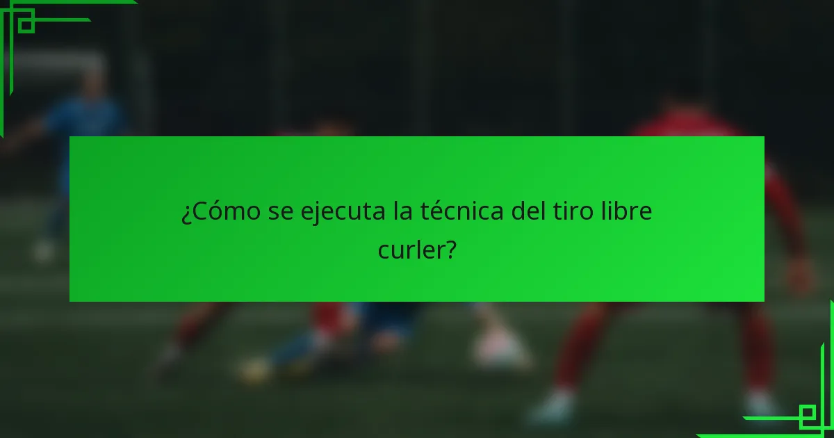 ¿Cómo se ejecuta la técnica del tiro libre curler?